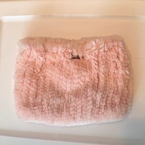 Glamorpous pink Fur Neck Funnel and Neck Warmer scarf
